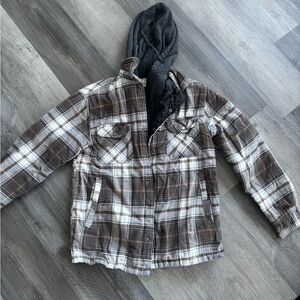 RedHead Brown Plaid Jacket with Hood